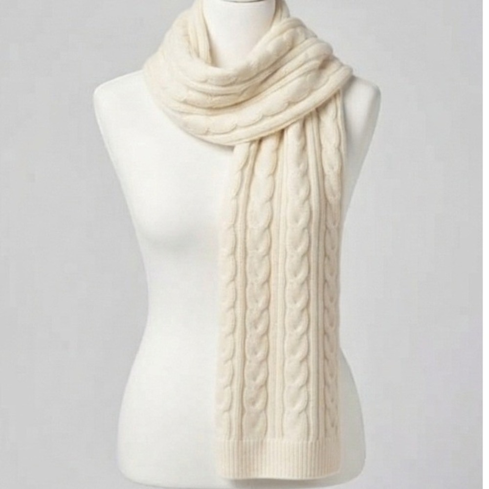 Style & Co Ivory Cable Knit Convertible Wrap Scarf One Size NWT